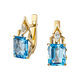 Серьги из желтого золота с топазами 4,78 ct