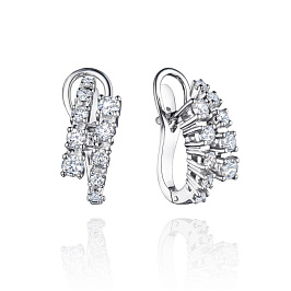 Серьги из белого золота с бриллиантами