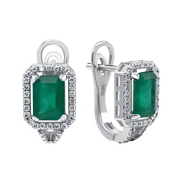 Серьги из белого золота с изумрудами 1,72 ct