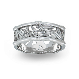 Кольцо из белого золота с бриллиантами