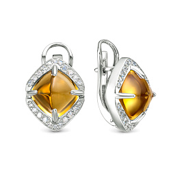 Серьги из белого золота с цитринами 11,96 ct