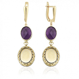 Серьги из золота с Аметистом