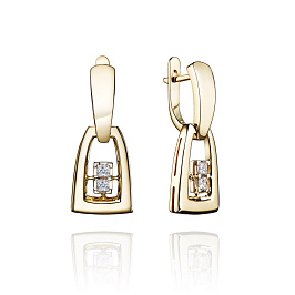 Серьги из желтого золота с бриллиантами