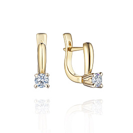 Серьги из желтого золота с бриллиантами 0,51 ct