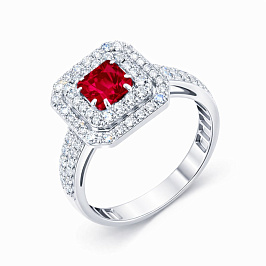 Кольцо из белого золота с рубинами 0,468 ct