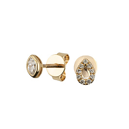 Серьги из желтого золота с бриллиантами 0,112 ct
