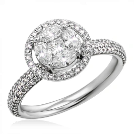 Кольцо Invisible из золота с бриллиантами (17.5)