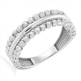 Стильное Кольцо из золота с шариками (16.5)