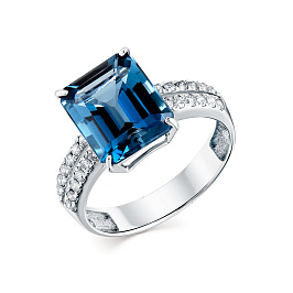 Кольцо из белого золота с топазом 4,453 ct