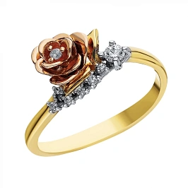 Кольцо из золота с фианитами (18.0)