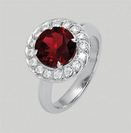 Кольцо из белого золота 2 ct