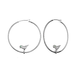 Серьги из белого серебра