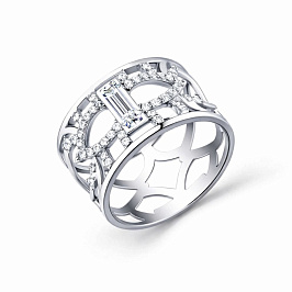 Кольцо из белого золота с бриллиантами 0,152 ct