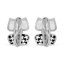 Серьги из белого серебра