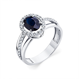 Кольцо из белого золота с сапфиром 1,377 ct