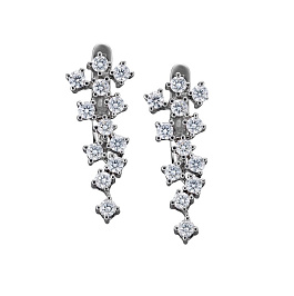 Серьги из белого золота с бриллиантами