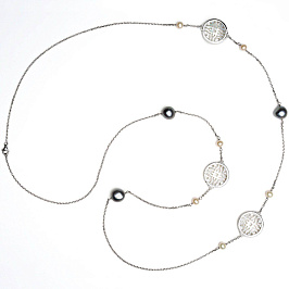 Колье из белого серебра