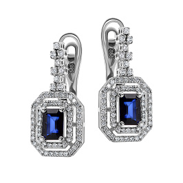 Серьги из белого золота с сапфирами 1,44 ct