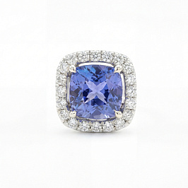 Серьги из белого золота с танзанитами 1,86 ct