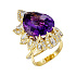 Кольцо  из желтого золота с аметистом 15,98 ct