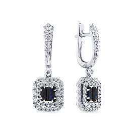 Серьги из белого золота с сапфирами 1,384 ct