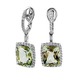 Серьги из белого золота с аметистами 8,6 ct