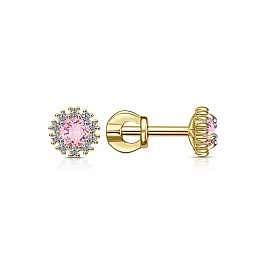 Серьги из желтого золота с фианитами