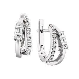 Серьги из белого золота с бриллиантами