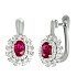 Серьги из белого золота с рубинами 1,27 ct