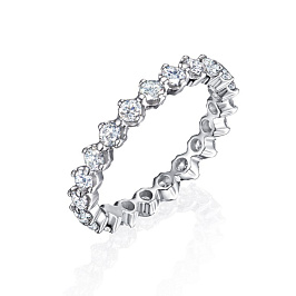 Кольцо из белого золота с бриллиантами