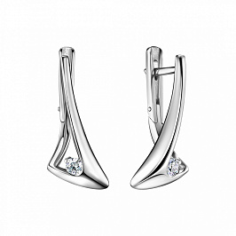 Серьги из белого золота с бриллиантами 0,182 ct