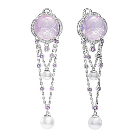 Серьги из белого золота с аметистами 0,23 ct