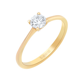 Кольцо DANAYA  из желтого золота с бриллиантом 0,3 ct