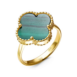 Кольцо из желтого золота с малахитом 4,833 ct