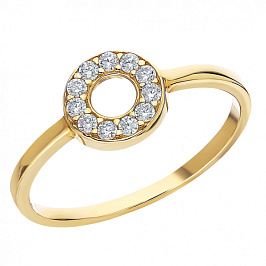 Кольцо из золота с фианитами