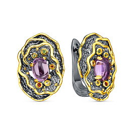 Серьги из серебра с аметистом