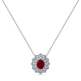 Колье из белого золота с рубином 3,589 ct