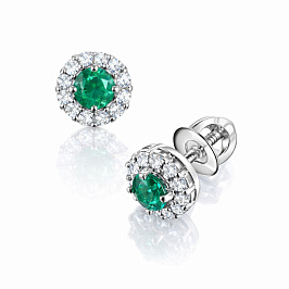 Серьги из белого золота с изумрудами 0,87 ct
