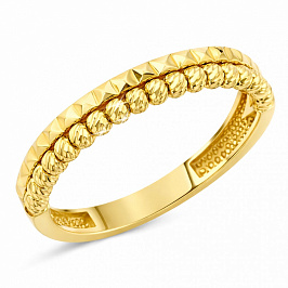 Кольцо с шариками из желтого золота