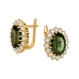 Серьги из желтого золота с турмалинами 10,88 ct