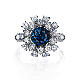 Кольцо из белого золота с сапфиром 2,19 ct
