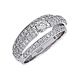 Кольцо из белого золота с бриллиантами 0,144 ct