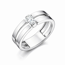 Кольцо из белого золота с бриллиантом 0,2 ct