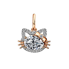 Подвеска из розового золота с фианитами 0,222 ct