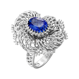 Кольцо из белого золота с танзанитом 2,17 ct