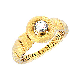 Кольцо из желтого золота с бриллиантом 0,188 ct