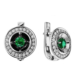 Серьги из белого золота с изумрудами 0,395 ct