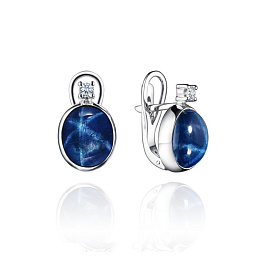 Серьги из белого золота с сапфирами 11,49 ct