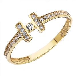 Кольцо из золота с фианитами