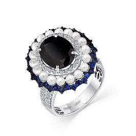 Кольцо из белого золота с сапфирами 4,279 ct